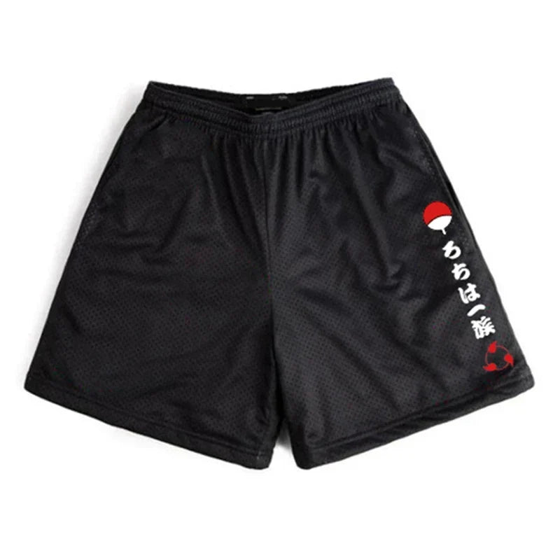 Anime Workout Gym Shorts for Men Quick Dry Breathable Casual Athletic Shorts with Pockets 5 Inch Summer Running Training Fitness