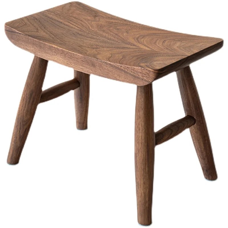 Rural wooden stool Walnut square stool American meals stool surface stool children taboret pure real wood bench high chairs