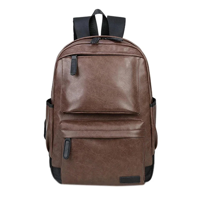 Luxury Soft Leather Men High Capacity Travel Backpack Male Business Laptop Fashion School Bag