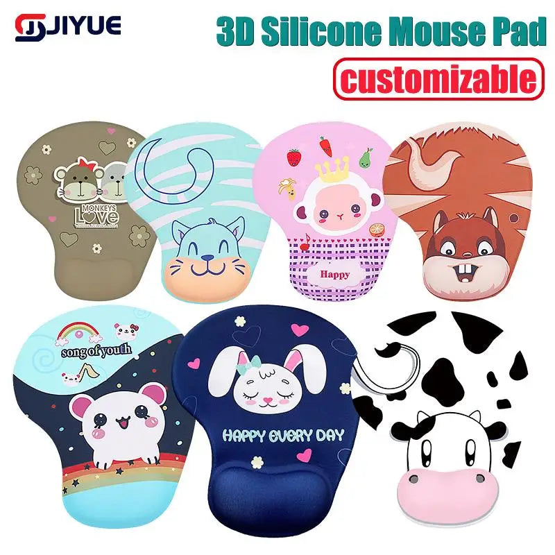 1PC Thicken Anime Mouse Pad with Wrist Support Anti Slip Silicone Hand Rest 3D Cartoon Mice Mat for PC Computer Gaming