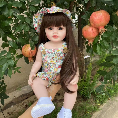 BZDOLL 55 CM 22 Inch Reborn Dolls Realistic Full Silicone Baby Bebe Newborn Girl Doll Princess Toddler Toy Gift