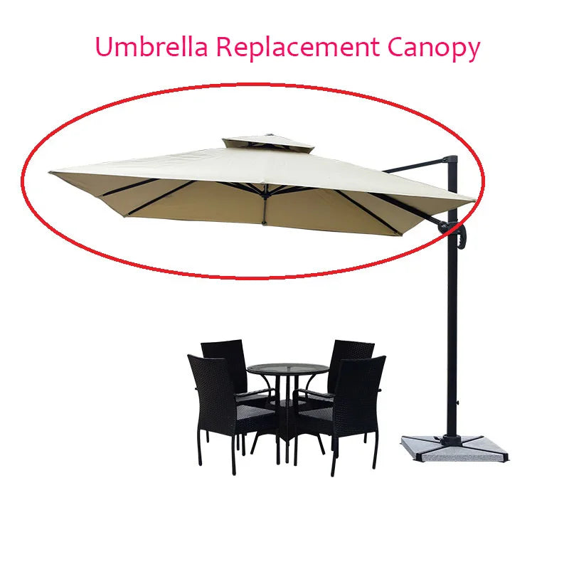 Patio umbrella canopy replacement 3mx3m square garden umbrella replacement canopy two layers fabric patio umbrella parts