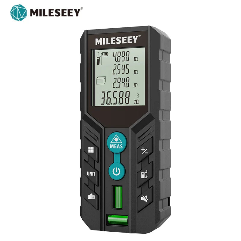 MILESEEY Laser Rangefinder D2 LV56 40M 60M 100M 120M Laser Tape Measure Double Horizontal Bubble Digital Roulette