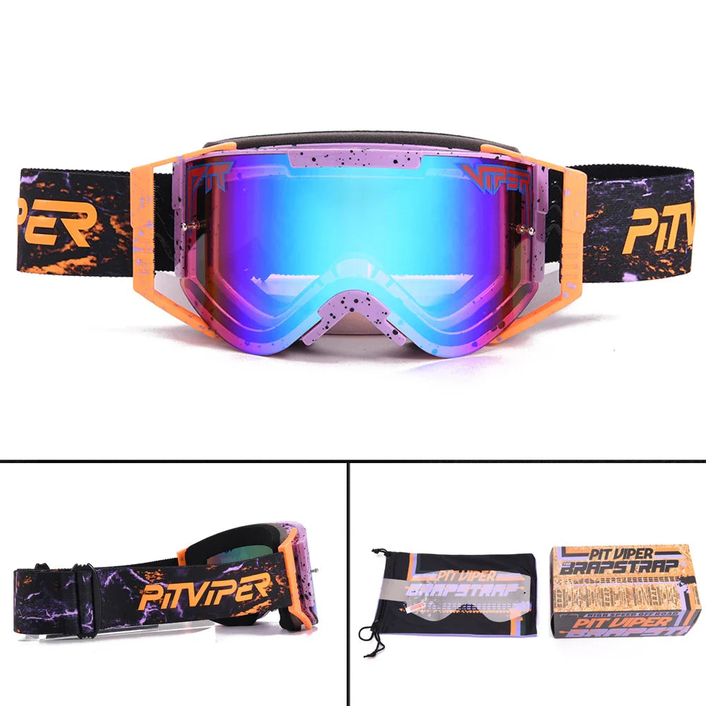 Original Box Sunglasses Men Women Pit Viper Anti Fog Goggles For Motocycle Sport Sun Glasses Outdoor Motocross UV400 Eyewear