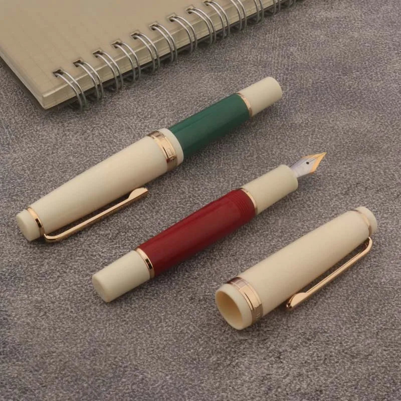 Brand JinHao 82 Mini Fountain Pen Acrylic Plastic Ink Pen Spin Golden EF F M Nib Stationery Office School Supplies Writing Gift