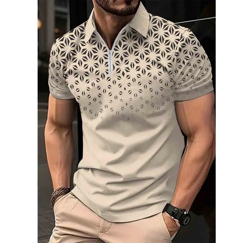 Euro size Fashion Boutique Men's Polo Shirt Summer Casual Business Versatile Clothing Comfortable Breathable Polo sleeve Top