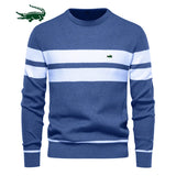 2023 High Quality New Mens Boys Winter Stripe Sweater Thick Warm Pullovers Men's O-neck Basic Casual Slim Comfortable Sweaters