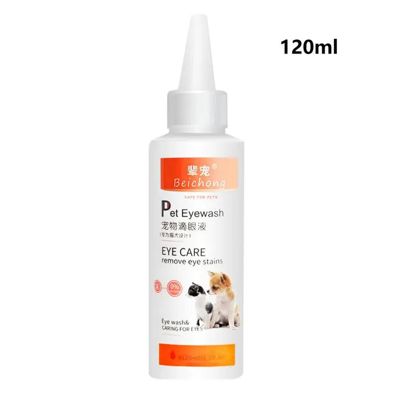 Dog Tear Eye Drops 120ml Pet Eye Drops Cats & Dogs To Remove Tear Marks Relieve Eye Itching Gentle Cleansing Eye Drops For Pet