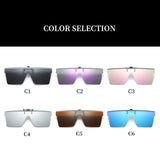 YAMEIZE Clip On Sunglasses Women Men Polarized Flat Top Sun Glasses Mirror Fashion Brand Designer Eyeglasses Shades Uv400 Oculos