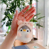 New Small Penguin Plush Keychains Cute Plushie Doll Anime Kawaii Toys for Children Pendant Key Chain Woman Girl Birthday Gift