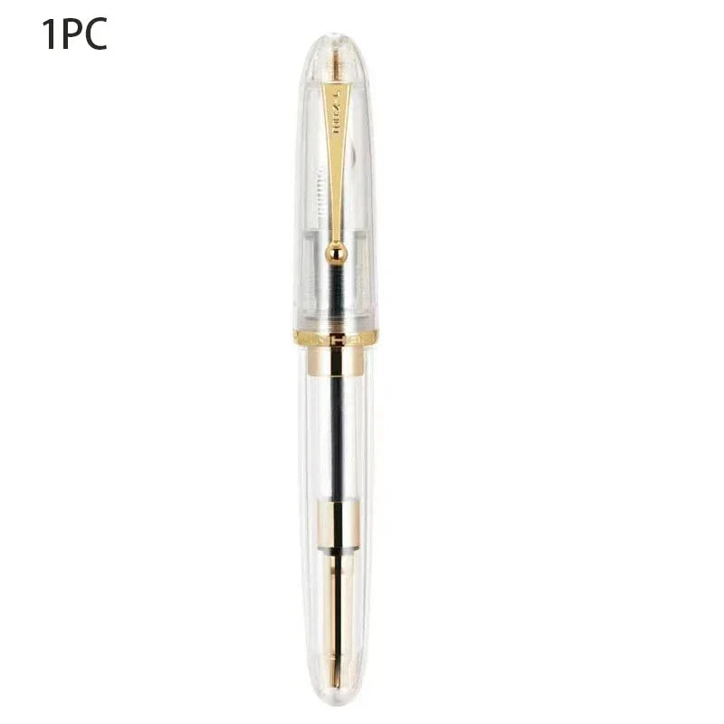 JinHao 9019 Luxury Fountain Pen Luxury Elegant  Acrylic Transparent Spin Pen F M Stationery Office School Supplies Writing Pen