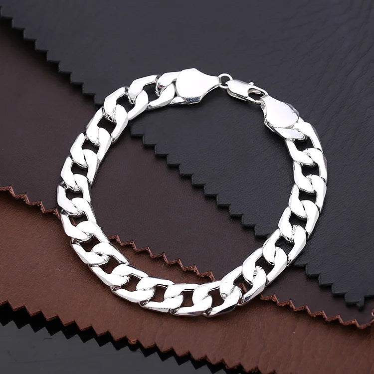 10MM Punk Chunky Gold Plated Metal Men’s Bracelets Cuban Link Chain On Hand Hip Hop Male Jewelry Gifts