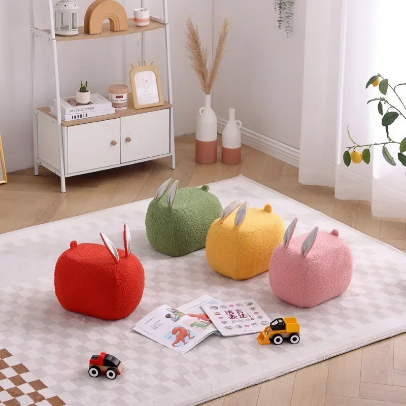 Modern Creative Cute Rabbit Small Stool Entrance Changing Shoes Children‘s Chair Toys Sofa Footrest Home Furniture Decoration