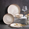 Ceramic Dinnerware Sets of 4, High Edge Stoneware Plates and Bowls Set, Chip  Crack Resistant