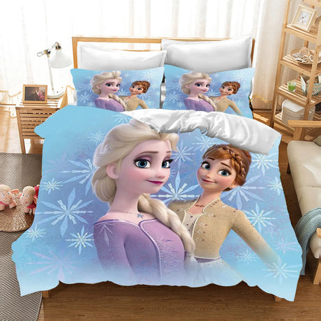 Cartoon Duvet Cover Disney Cute Frozen Printed Children 3-Piece Set 1 Quilt Cover Comforter Bedding Sets King Queen Size