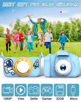 New Cartoon Kids Selfie Camera HD Kids Digital Video Cameras Toys with 32GB SD Card for Children Christmas Birthday Gifts