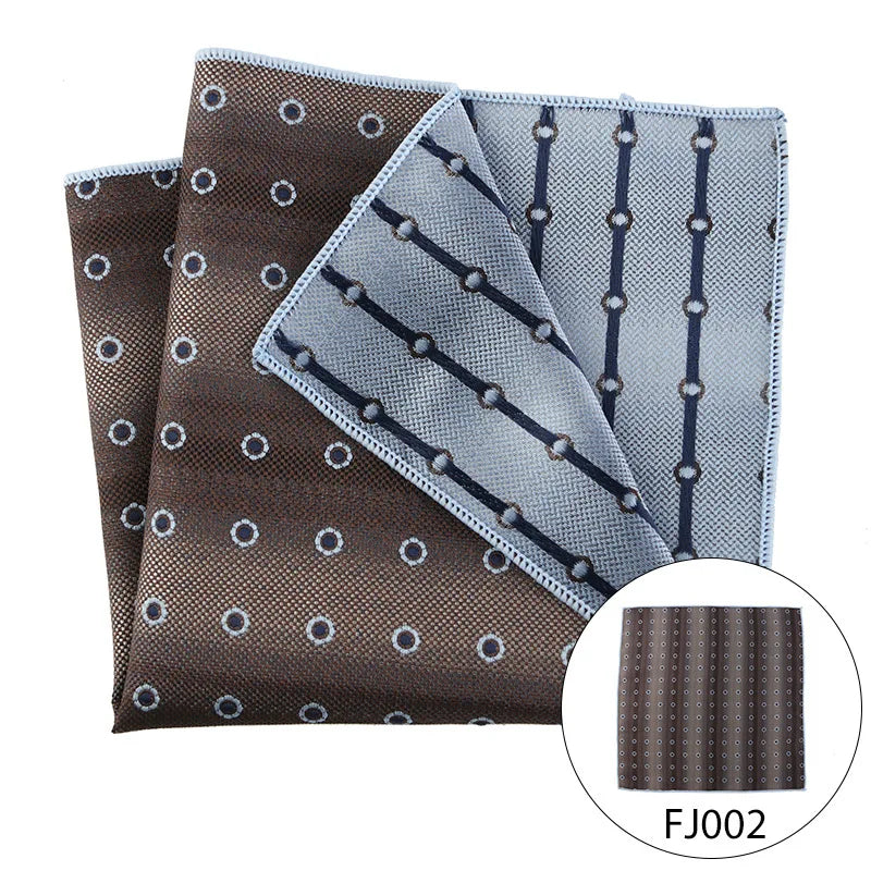 Men Pocket Square Light Coffee Beige Handkerchief Men Business Suit Pocket Towel Paisley Dot Blue Floral Handker Man Neckties