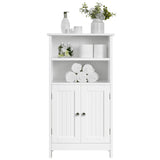 5-Tier Wooden Bathroom Floor Cabinet, White  Storage Shelf Organizer Cabinet  Bath Kitchen