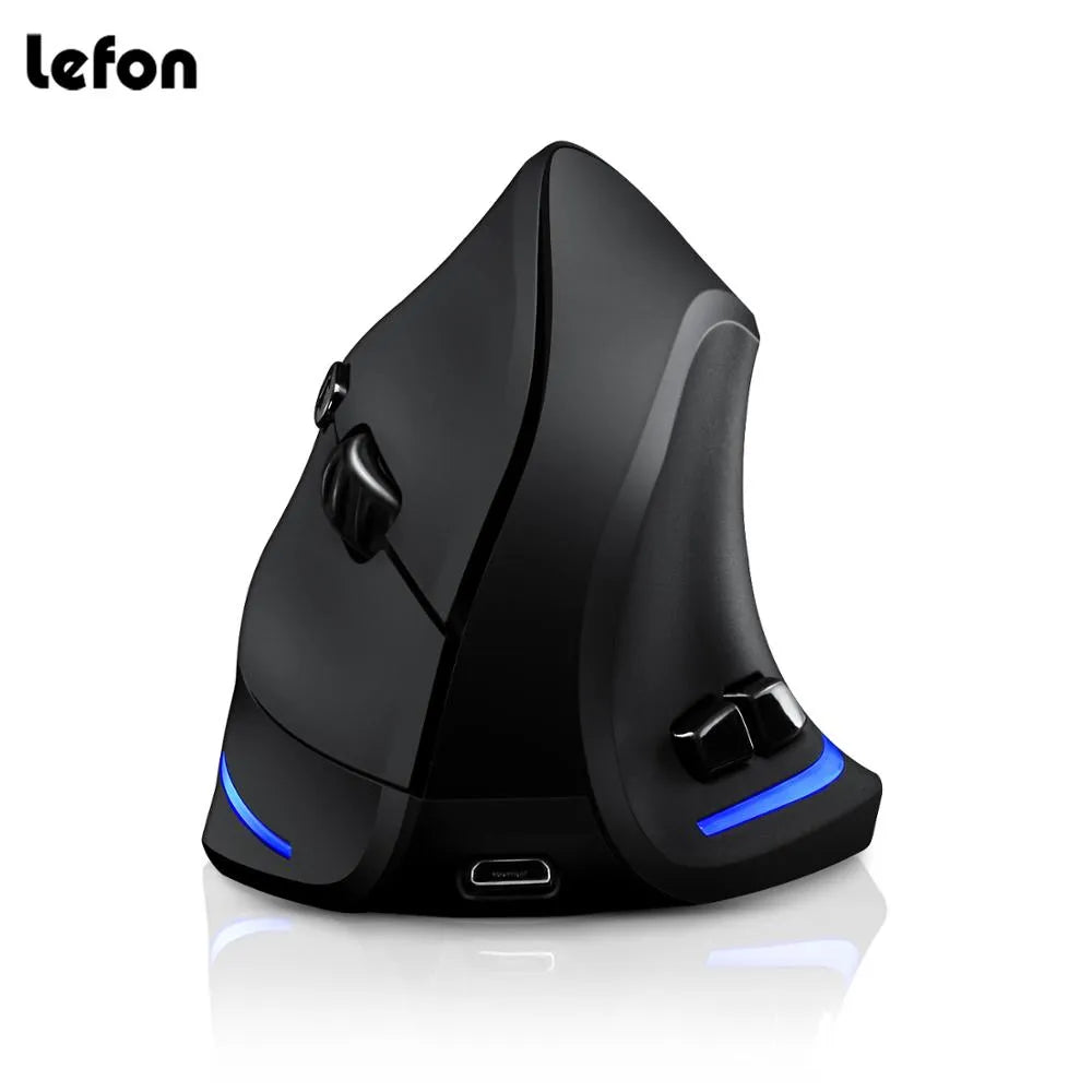 Lefon Wireless Vertical Mouse Ergonomic Mouse USB Rechargeable Optical Mice 2400DPI For PC Gaming Windows Mac Laptop PUBG LOL