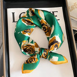 53cm Real Silk Nature Scarf Women Neckerchief Foulard Bandana Small Hairbands Fashion Floral Neck Ties for Office Lady 2023 New