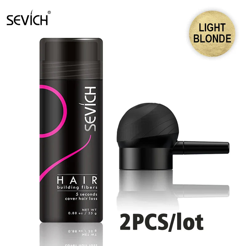 10 Color Africa Hair Building Fiber Powder Spray Keratin Instant Salon Regrowth Powder Anti-Hair Loss Hair Growth Product Sevich