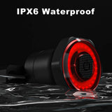 MEROCA Waterproof  Bicycle Smart Sensor Brake Taillights WR15 WR25 MTB Light Rechargeable Night Cycling Safety Rear Light