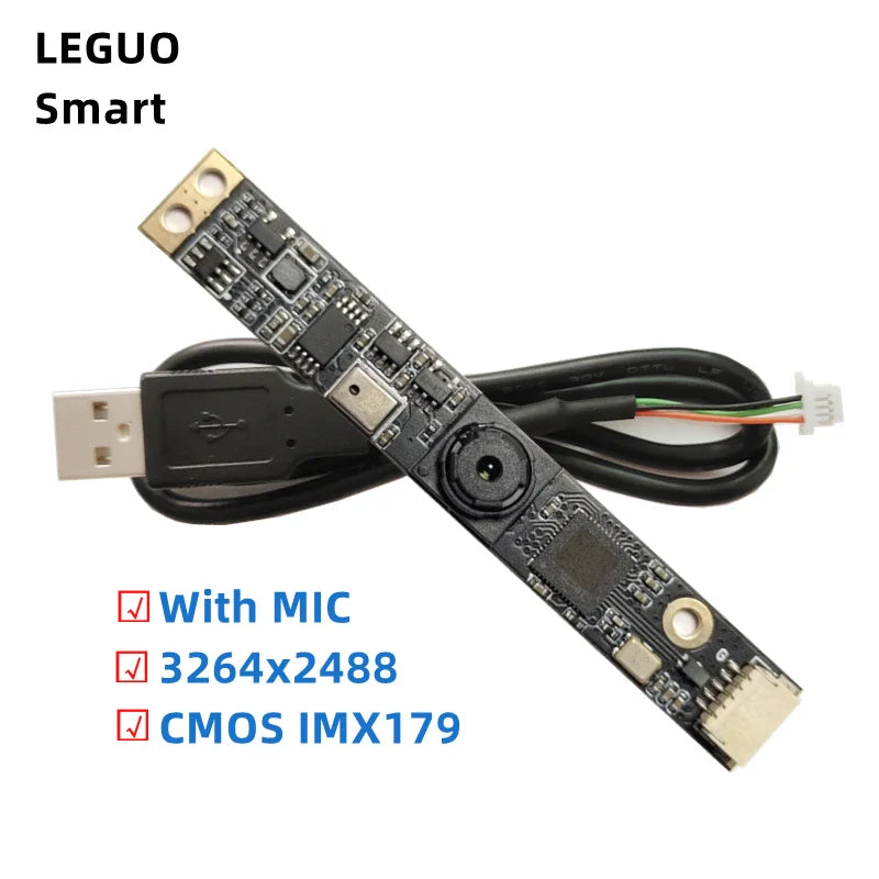 3264*2488 high resolution 8MP Fixedfocus IMX179 Sensor USB Camera Module PCB UVC Plug and Play Webcam Board for Windows