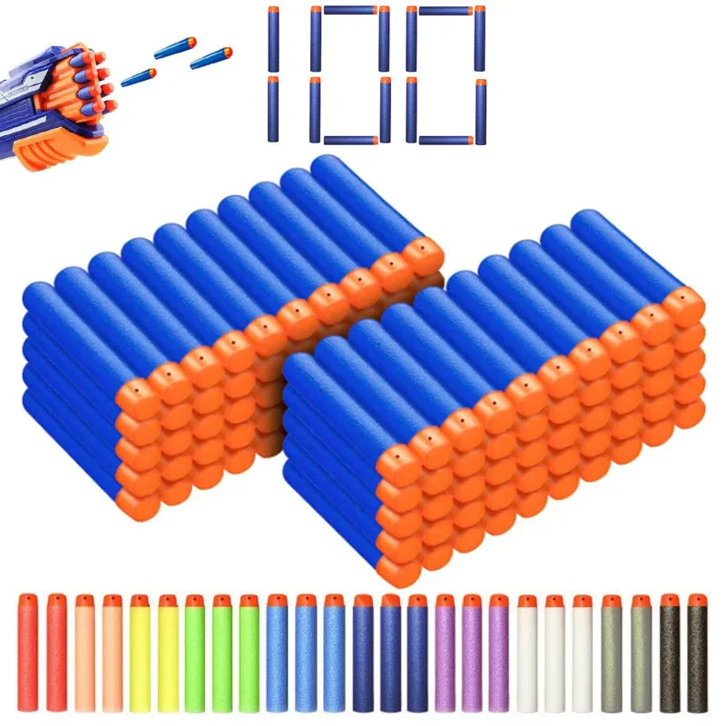 7.2cm 50/100pcs For Nerf Soft Bullets Darts Round Head Refill Sponge Darts Kids Toy Gun Bullets For NERF N-Strike Blasters