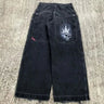 JNCO Jeans Men Y2K Harajuku Hip Hop 7 Graphic Embroidery Baggy Denim Pants Streetwear Casual High Waist Wide Leg Trousers New
