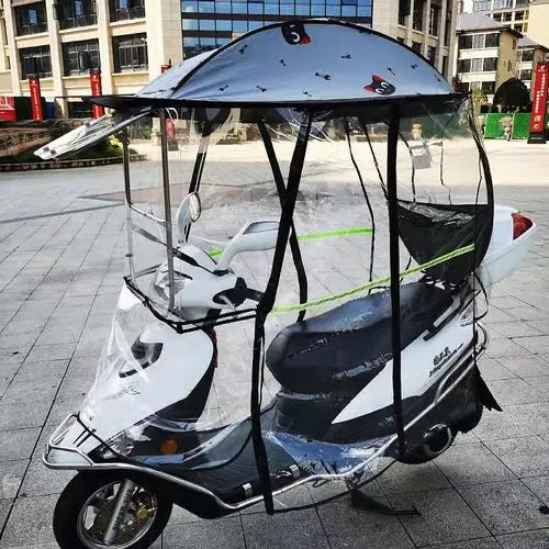 Electric vehicle canopy tricycle fully enclosed windshield rain proof car canopy sun protection sun shading motorcycle raincoat