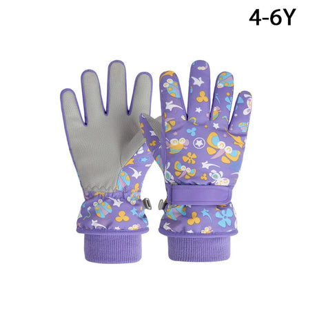 Winter Kids Ski Gloves for Boys Girls Snow Snowboard Warm Children Glove Waterproof Thicken Mittens Keep Finger Warmer 4-13Y