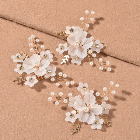 White Flower Hairpins Elegant Women Floral Style Hair Clip Chinese Style Hairclip Bride Wedding Headdress Hanfu Hair Accessories