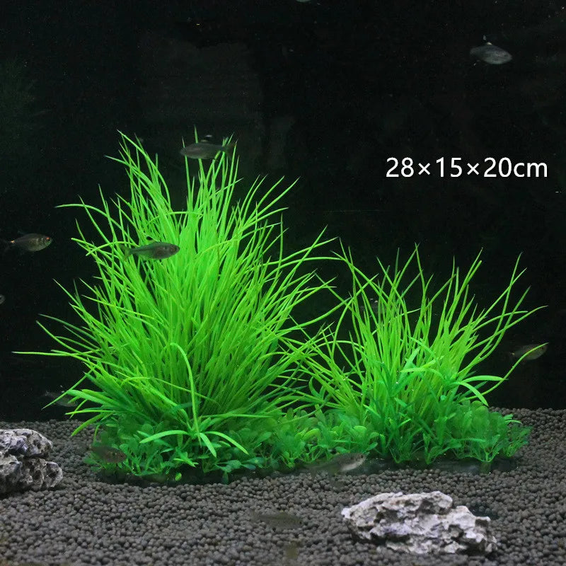 24-52cm Large Aquarium Plants Plastic Grass Fish Tank Decor Artificial Fake Water Plant Ornaments Aquarium Accessories