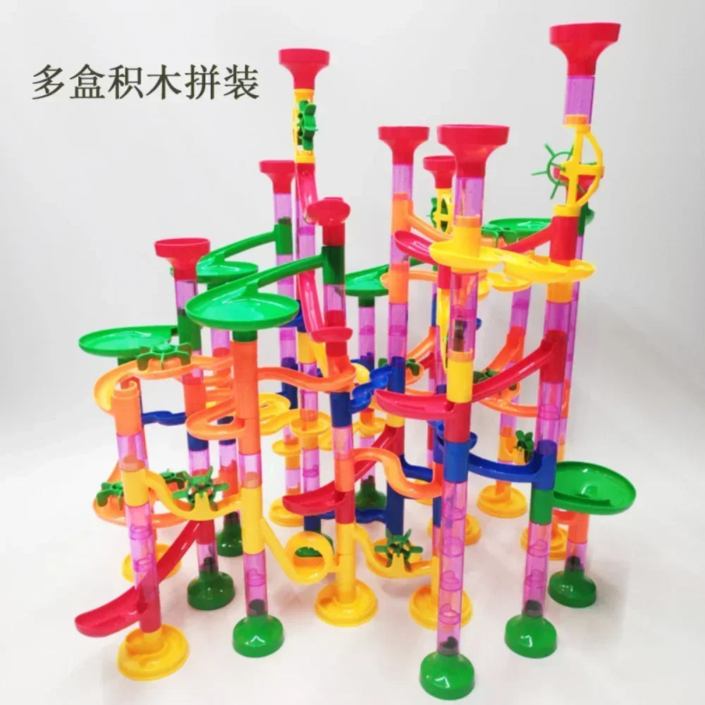 45-232PCS Marble Run Race Building Blocks Track Ball Slide Toys DIY Creativity Constructor Early Educational Toys Children Gift