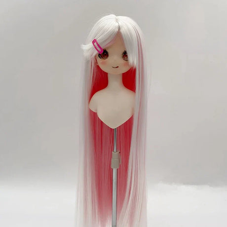 New 1/3 & 1/4 & 1/6 Bjd Doll's Wig Anime Doll Dress Up Accessories Bicolor Long Straight Wig
