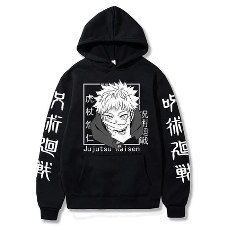 Anime Jujutsu Kaisen Hoodies Men Satoru Gojo Print Sweatshirt Autumn Winter Harajuku Hoody Hooded Streetwear Plus Size Hoodie