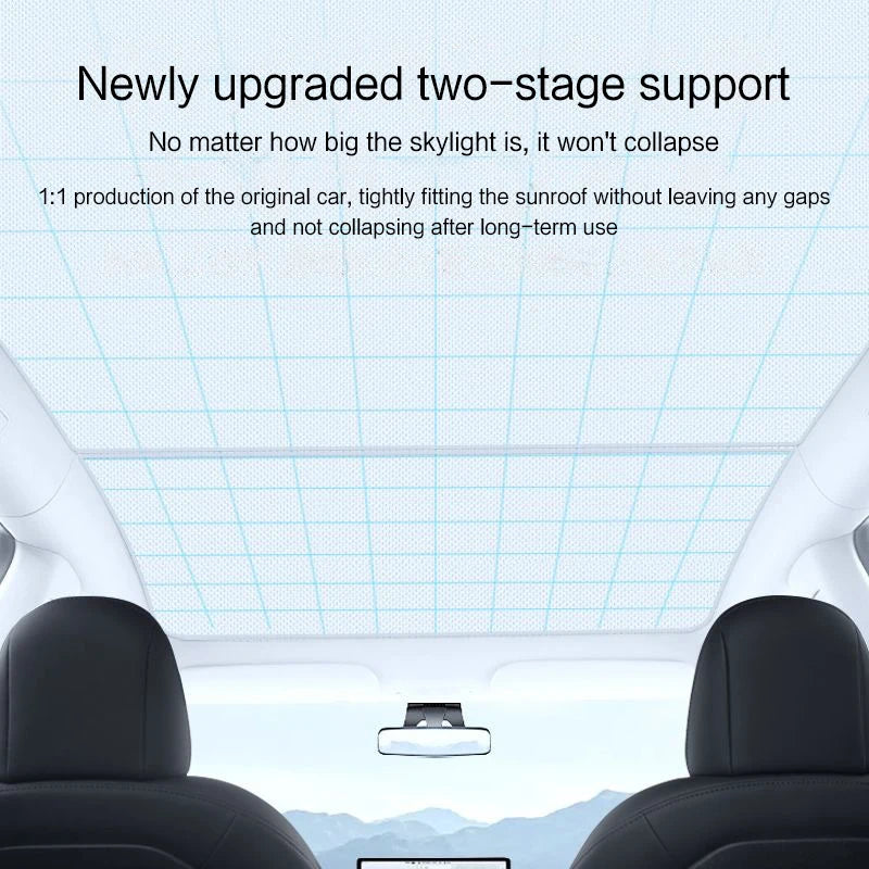 AJIUYU Sunshade Sunroof Car For Tesla Model 3 Y 2021-2023 Upgrade Ice Cloth Buckle Sun Shades Glass Roof Front Rear Skylight