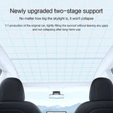 AJIUYU Sunshade Sunroof Car For Tesla Model 3 Y 2021-2023 Upgrade Ice Cloth Buckle Sun Shades Glass Roof Front Rear Skylight