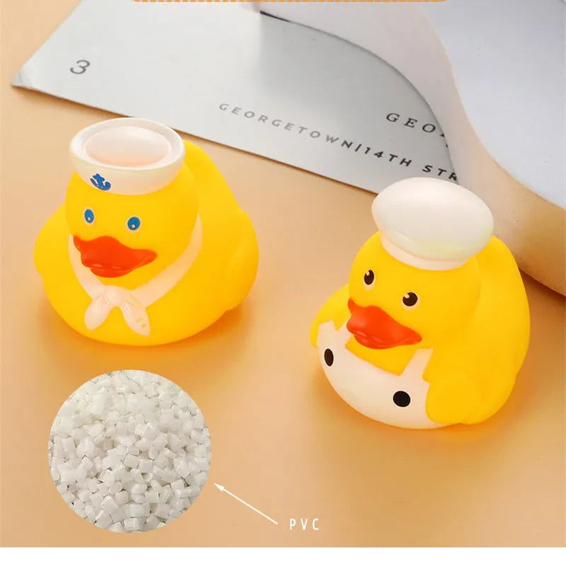 1pcs Rubber Ducks Baby Bath Toys Kids Shower Bath Toy Float Squeaky Sound Duck Funny Swimming Water Play Game Gift For Children