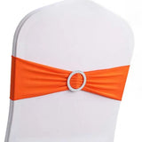 10pcs 50pcs Stretch Spandex Chair Sash Band With Round Buckle Elastic Wedding Chair Bow Tie For Hotel Party Decoration