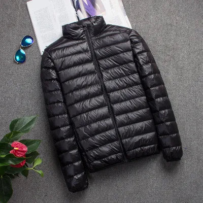 New Brand Autumn Winter Light Down Jacket Men's Fashion Hooded Short Ultra-thin Lightweight Youth Slim Coat Down Jackets