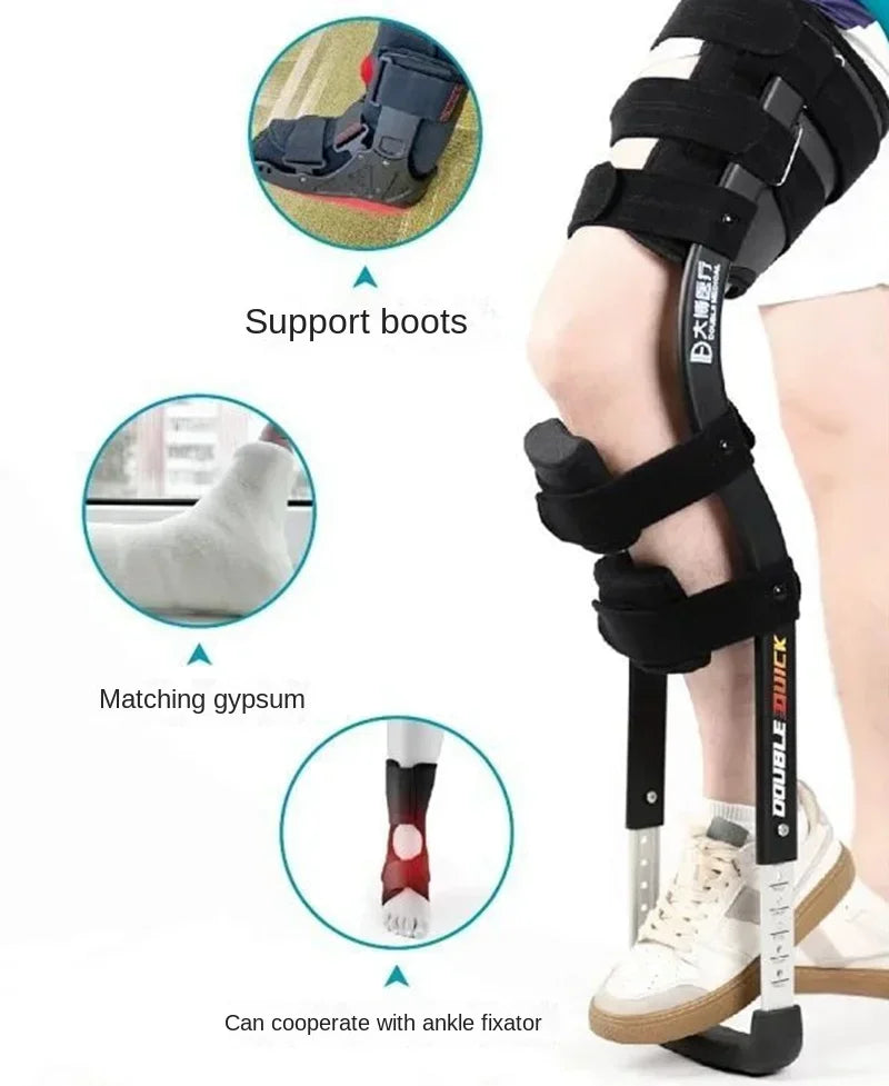 Crutch Support Free Rehabilitation Mobility Aids Knee Walker Single-Leg Telescoping Assisted Walking Training Stick Hands Free