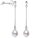 Trendy Natural Freshwater Long Pearl Earrings For Women,fashion White Bridal 925 Silver Earring Jewelry Party Gift