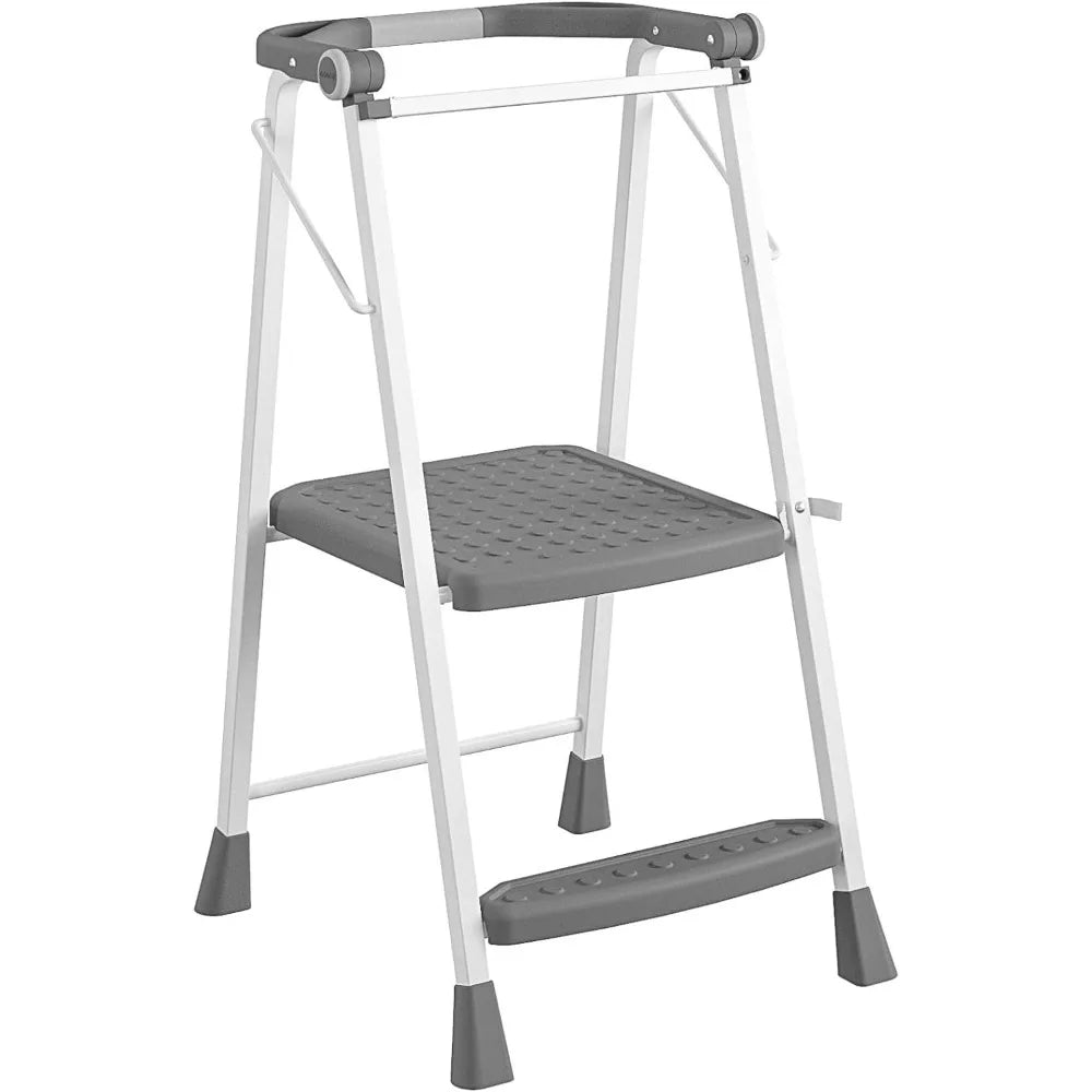 2-Step Kitchen Stepper™ Adult Folding Step Stool, Kids Folding Helper (Steel/Resin), Navy, step ladder