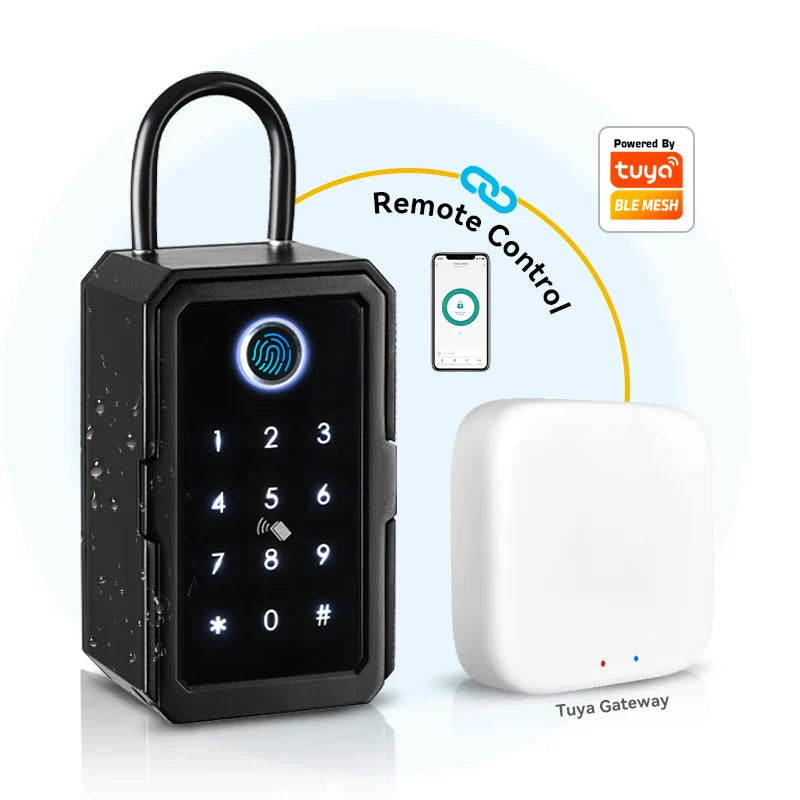 Key Safe Tuya Ttlock Fingerprint Bluetooth Wifi Digital Key Box App Remote Access Wall Mount Combination Security Airbnb Lockbox