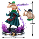 One Piece Figure 21cm Roronoa Zoro Double Headed Three-Knife Fighting Skill Anime Action Model Decorations PVC Toy Birthday Gift