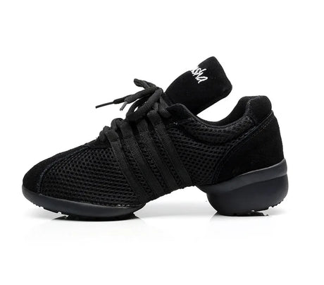 Dance Shoes Men Women Sneakers Dance Modern Hip-hop Salsa Dancing Shoes Black Canvas Genuine Leather Breathable Sports Man Sho