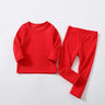 Spring Autumn Fall Winter Boys Girls Kids Cotton Clothes Set Rib Fabric Shirt + Pants Children Loungewear