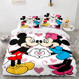 Disney Mickey Minnie Mouse Cartoon Bedding Set Lovely Couple Single Twin Full King Duvet Cover Gift Children Gift Dropshipping