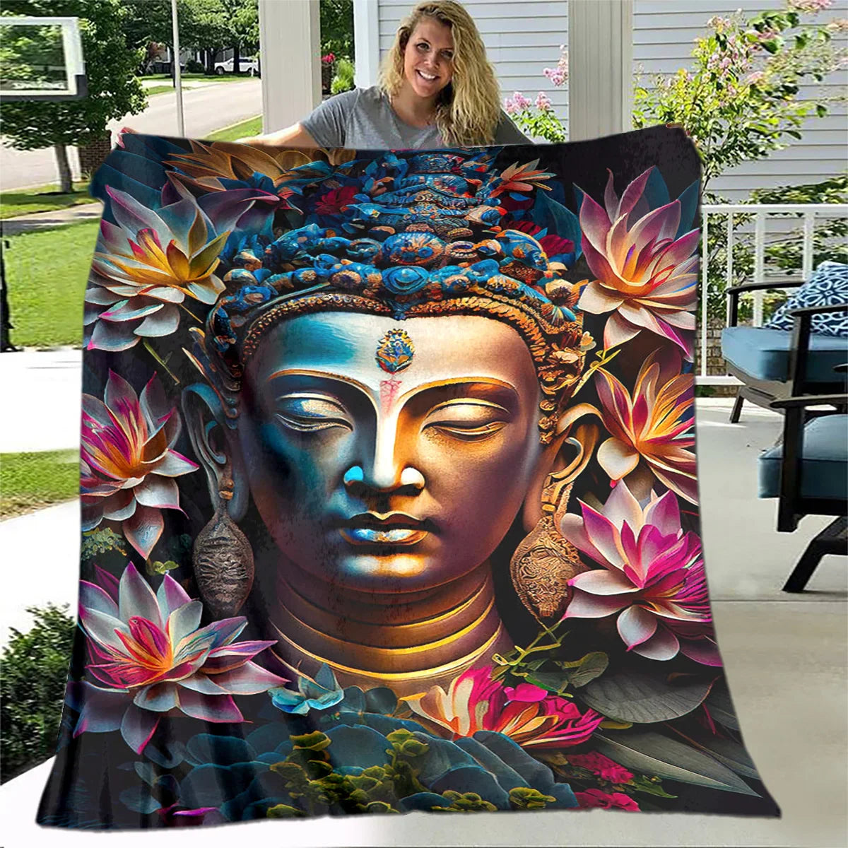 Buddha Sakyamuni Buddhism Faith Religion Soft Plush Blanket,Flannel Blanket Throw Blanket for Living Room Bedroom Bed Sofa Pray